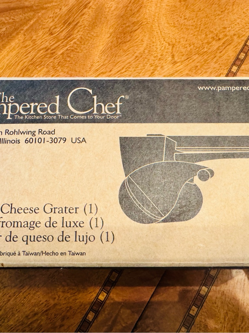 Never Used!! Pampered Chef Brown and Black Cheese Grater Box
